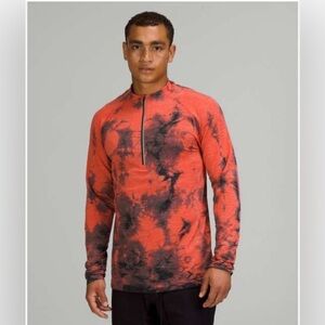 Lululemon Metal Vent Tech 1/2 Zip Orange and Black Size XL